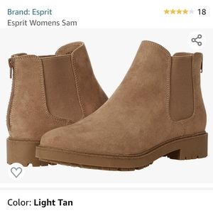 Esprit Faux suede chelsea boots ankle booties light tan womens 9